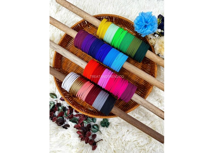 24 SET PLAIN MATTE METAL BANGLES