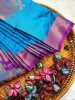 SOFT SILK - TURQUOISE MIX PURPLE BORDER