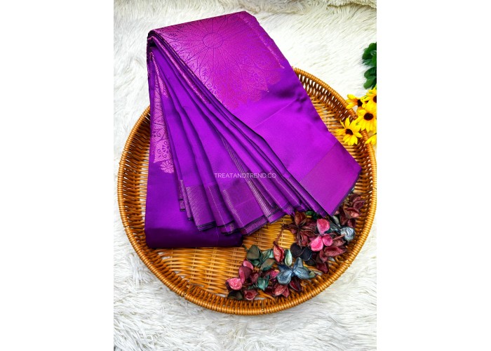 SOFT COTTON - PURPLE MIX SILVER ZARI