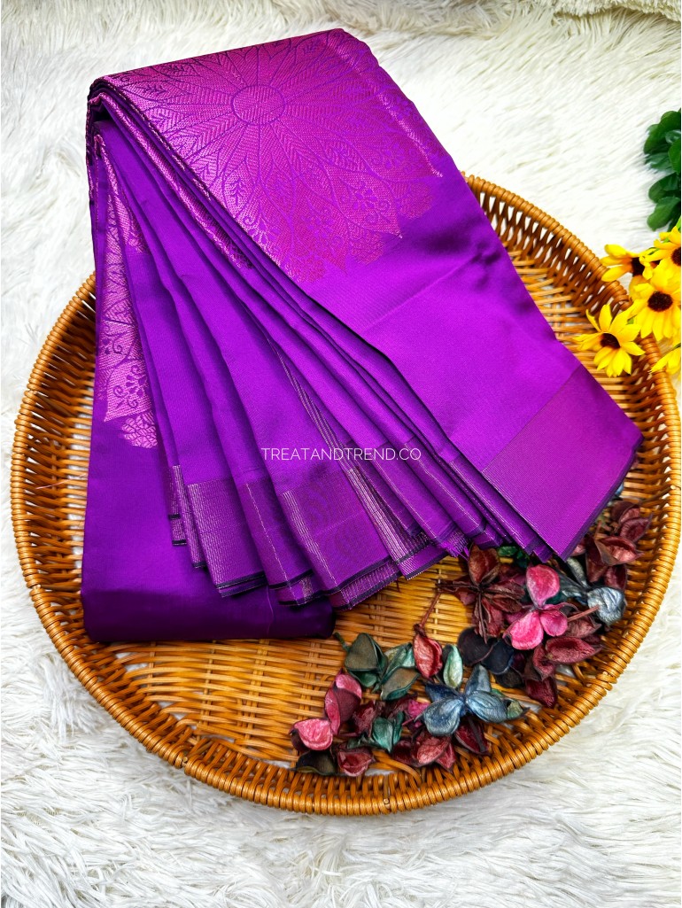 SOFT COTTON - PURPLE MIX SILVER ZARI