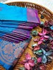 SOFT SILK - TURQUOISE MIX PURPLE BORDER