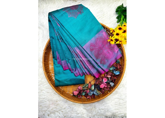 SOFT SILK - SKY BLUE MIX PURPLE ZARI